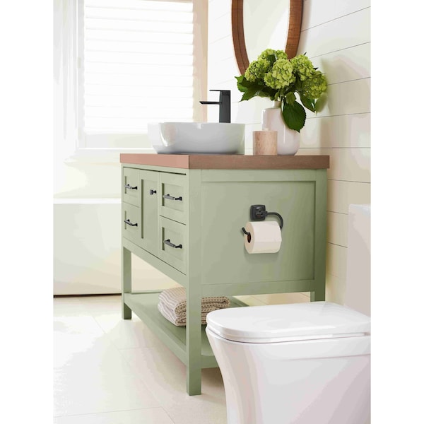 Amerock Stature 1-1/4 in 32 mm Length Matte Black Cabinet Knob - BP11287FB