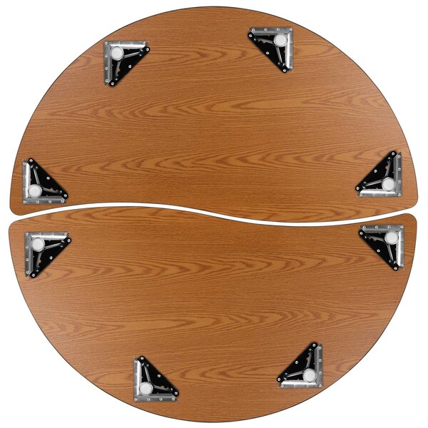 Flash Furniture Round 60 W, 60 L, 30.25 H, Chrome, Laminate, Particleboard, Steel, Grey - XU-GRP-A60-HCIRC-GY-T-A-GG
