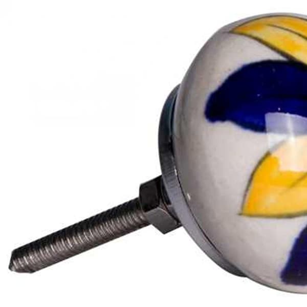 Homeroots Ceramic & Metal Multi Color Knob; Pack of 12 - 1.5 x 1.5 x 1.5 in. - 358134