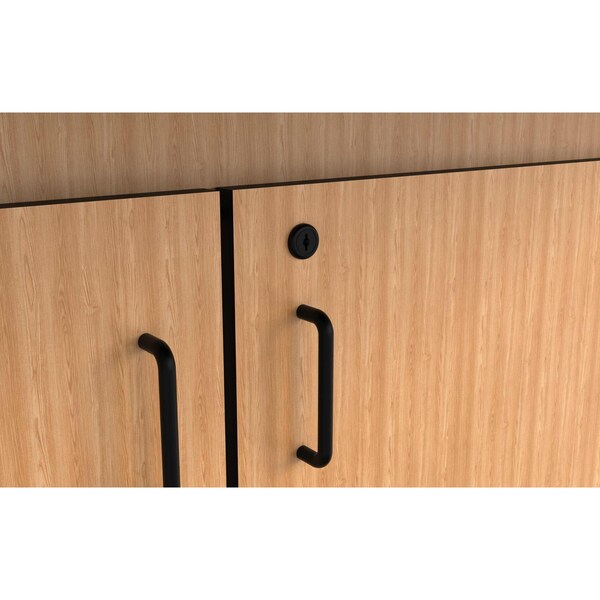 National Public Seating 6-Person Workstation, Phenolic Top, Cabinet Base, Book Boxes, Power Strips - WSHP-CBP