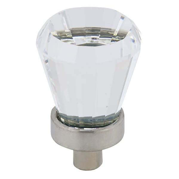 Richelieu 3/4 in (19 mm) Clear, Brushed Nickel Traditional Metal, Swarovski Crystal  Cabinet Knob - BP27619511