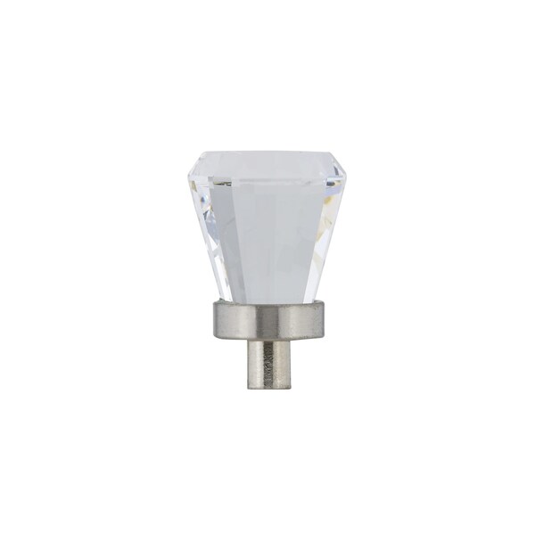 Richelieu 3/4 in (19 mm) Clear, Brushed Nickel Traditional Metal, Swarovski Crystal  Cabinet Knob - BP27619511