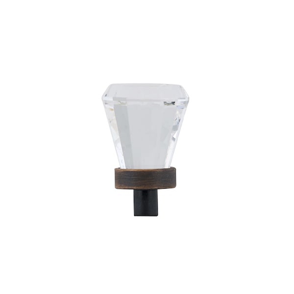 Richelieu 3/4 in (19 mm) Clear, Brushed Oil-Rubbed Bronze Traditional Metal, Swarovski Crystal  Cabinet Knob - BP276BORB11