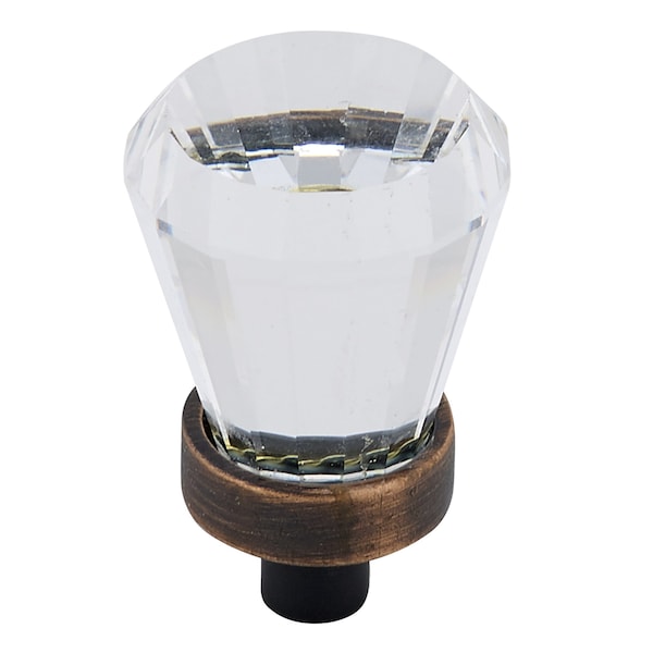 Richelieu 3/4 in (19 mm) Clear, Brushed Oil-Rubbed Bronze Traditional Metal, Swarovski Crystal  Cabinet Knob - BP276BORB11