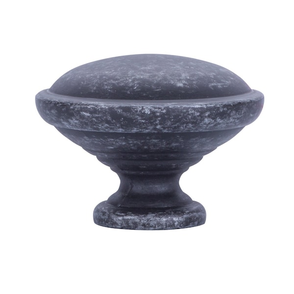 South Main Hardware Mushroom Cabinet Knob, 1.19" Diameter, Antique Silver, 10PK - SH2811-AS-10
