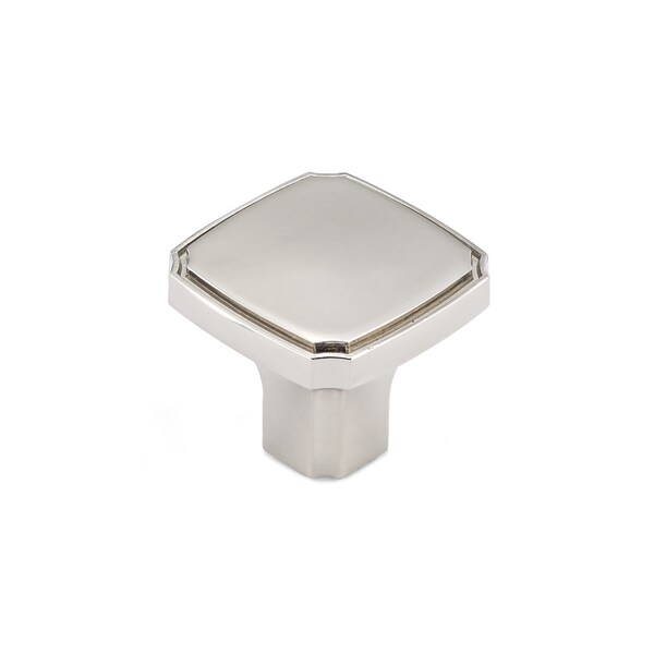 Richelieu 1 3/8 in. X 1 3/8 in. (35 mm x 35 mm) Polished Nickel Transitional Metal Cabinet Knob - BP77035180