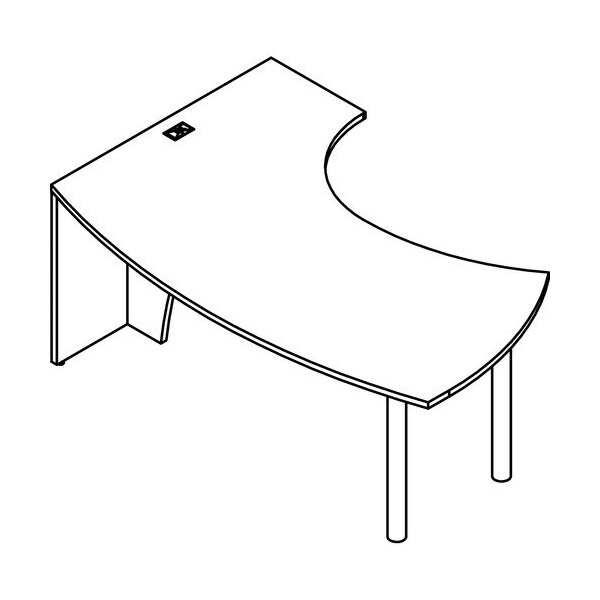 Groupe Lacasse Table, Left Ellipse, 72inWx48inDx29-3/8inH, Sahara - LASM1NQSCT7218R