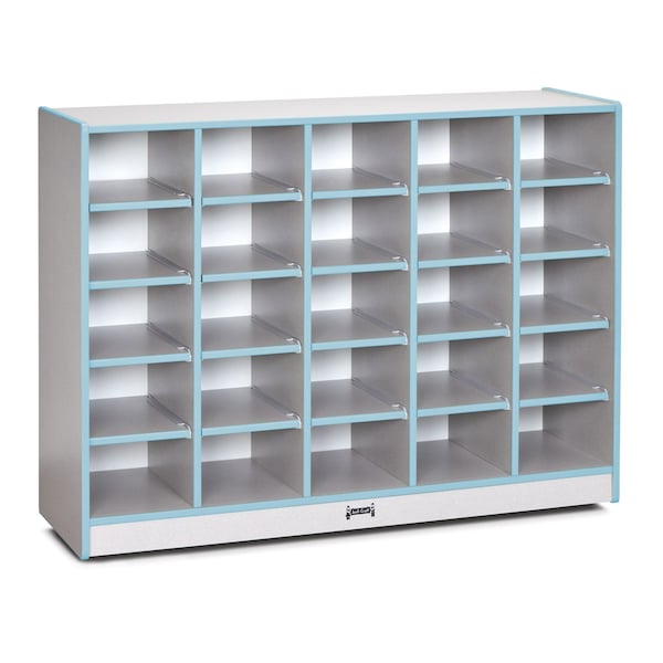 Jonti-Craft Rainbow Accents 25 Cubbie-Tray Mobile Storage, without Trays, Coastal Blue - 0425JCWW131