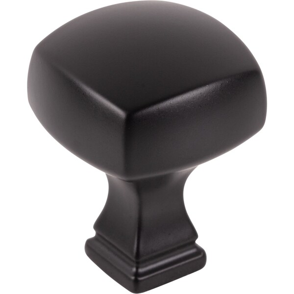 Jeffrey Alexander 1-1/8" Overall Length Matte Black Square Audrey Cabinet Knob - 278MB