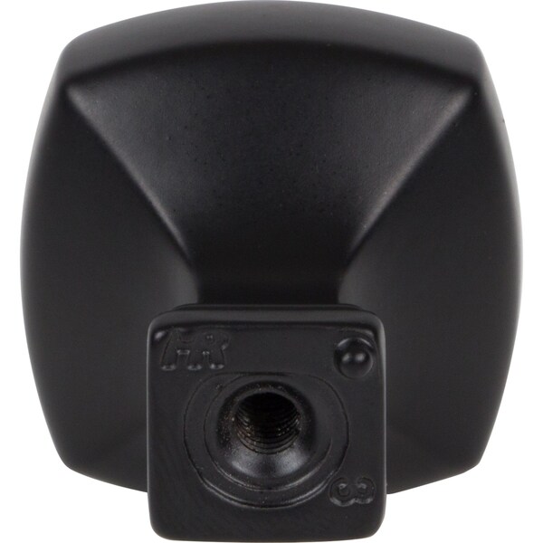 Jeffrey Alexander 1-1/8" Overall Length Matte Black Square Audrey Cabinet Knob - 278MB