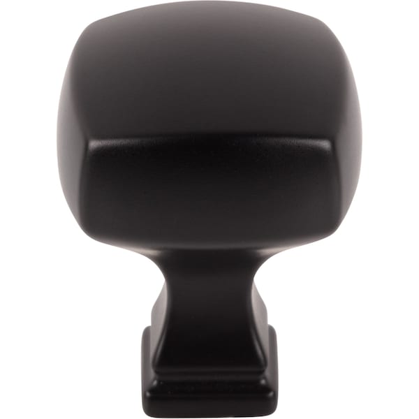 Jeffrey Alexander 1-1/8" Overall Length Matte Black Square Audrey Cabinet Knob - 278MB