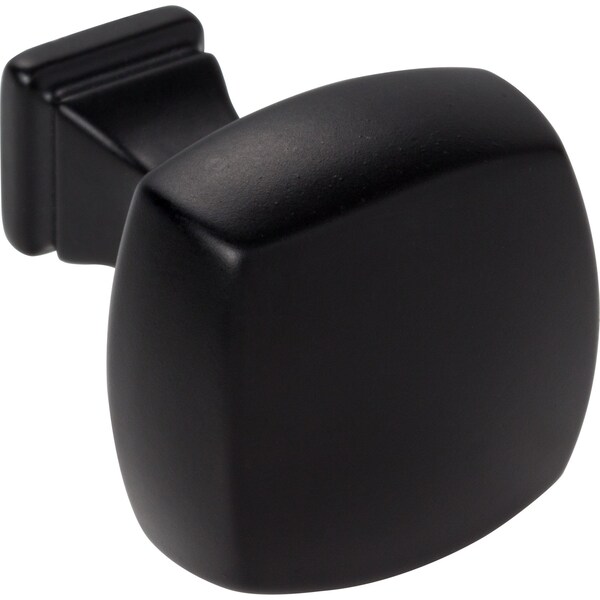 Jeffrey Alexander 1-1/8" Overall Length Matte Black Square Audrey Cabinet Knob - 278MB