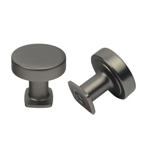 Crown 1-1/4" Diameter Round Flat Top Cabinet Knob Dark Pewter Finish - CHK1218DP