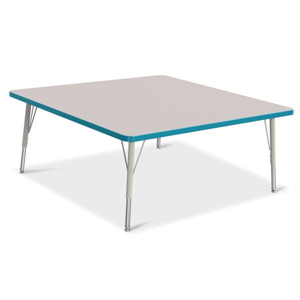 Jonti-Craft Berries Square Activity Table, 48 in. x 48 in., E-height, Freckled Gray/Teal/Gray - 6418JCE005