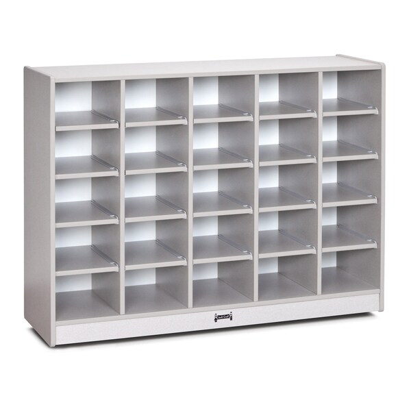 Jonti-Craft Rainbow Accents 25 Cubbie-Tray Mobile Storage, without Trays, Gray - 0425JCWW000
