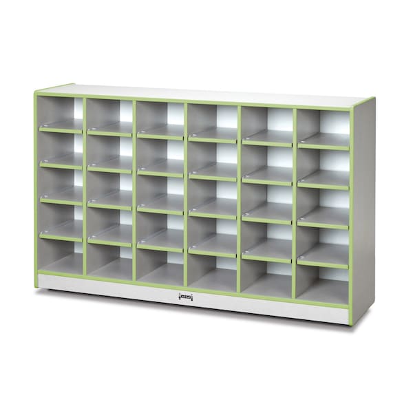 Jonti-Craft Rainbow Accents 30 Cubbie-Tray Mobile Storage, without Trays, Key Lime Green - 0430JCWW130