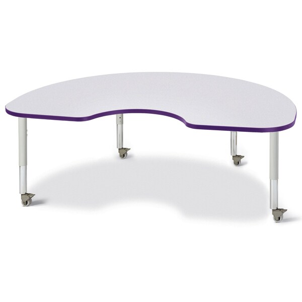Jonti-Craft Berries Kidney Activity Table, 48 in. x 72 in., Mobile, Freckled Gray/Purple/Gray - 6423JCM004