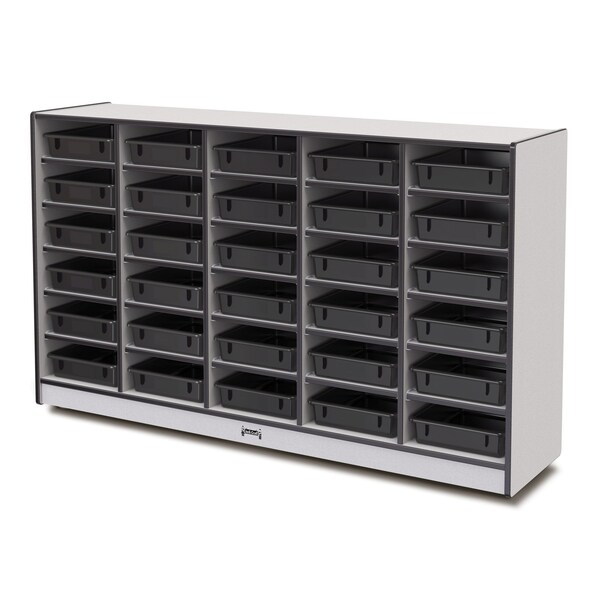 Jonti-Craft Rainbow Accents 30 Paper-Tray Mobile Storage, with Paper-Trays, Black - 0931JCWW180