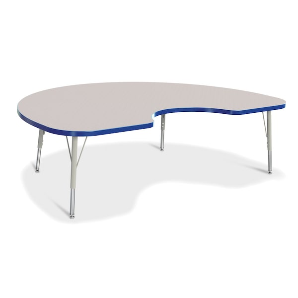 Jonti-Craft Berries Kidney Activity Table, 48 in. x 72 in., E-height, Freckled Gray/Blue/Gray - 6423JCE003