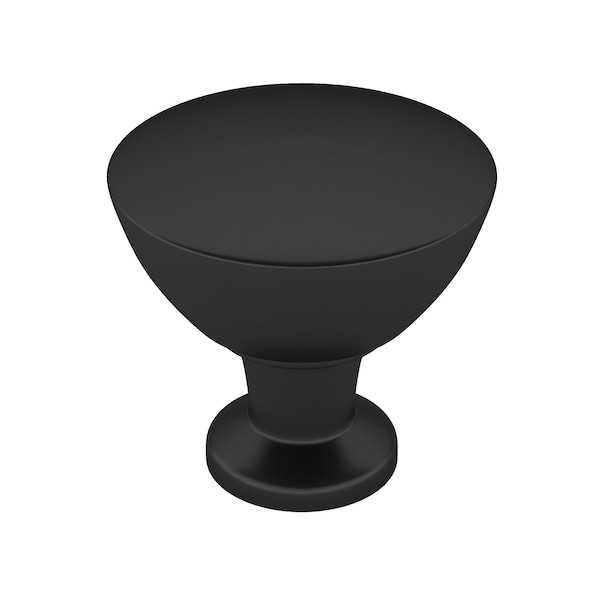 Richelieu 1 11/32 in (34 mm) Matte Black Contemporary Cabinet Knob - BP872034900