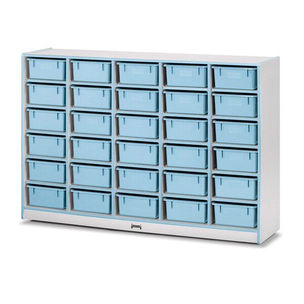 Jonti-Craft Rainbow Accents 30 Tub Mobile Storage, with Tubs, Coastal Blue - 4031JCWW131