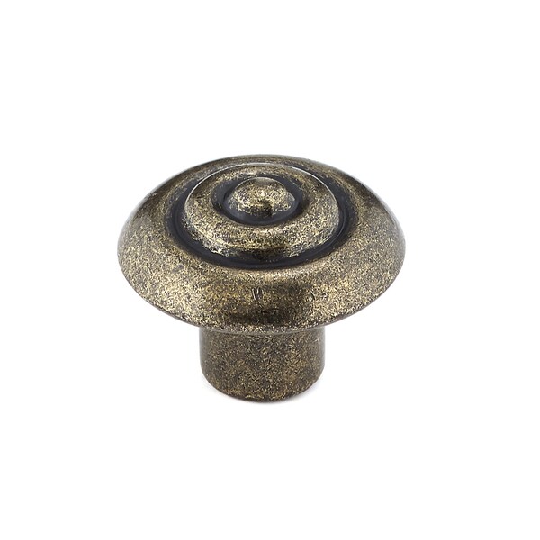 Richelieu 1 1/4 in (32 mm) Burnished Brass Traditional Metal Cabinet Knob - BP2391132BB