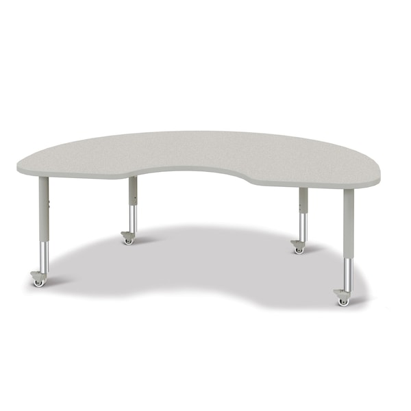 Jonti-Craft Berries Kidney Activity Table, 48 in. x 72 in., Mobile, Freckled Gray/Gray/Gray - 6423JCM000