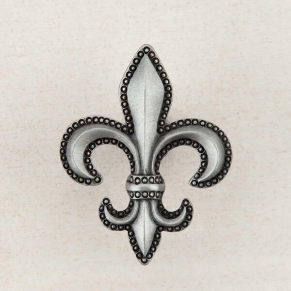 Acorn Mfg Artisan Collection Fleur - De - Lis Knob, Antique Pewter - DQDPP