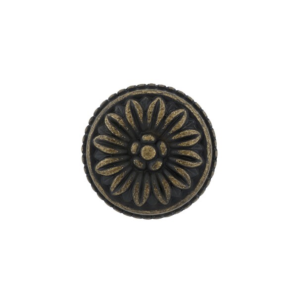 Richelieu 1 3/16 in (30 mm) Antique English Traditional Brass Cabinet Knob - BP04330AE