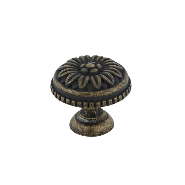 Richelieu 1 3/16 in (30 mm) Antique English Traditional Brass Cabinet Knob - BP04330AE