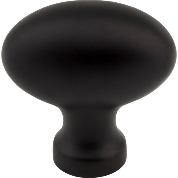 Jeffrey Alexander 1-9/16" Overall Length Matte Black Football Lyon Cabinet Knob - 3991BLK