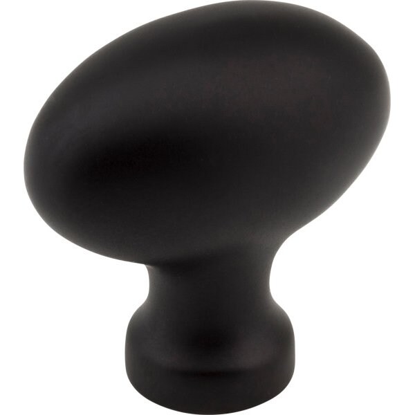 Jeffrey Alexander 1-9/16" Overall Length Matte Black Football Lyon Cabinet Knob - 3991BLK