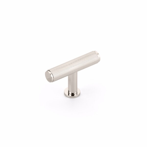 Schaub 2in Center to Center Pub House Knurled T Cabinet Knob Polished Nickel Finish - 5001-PN
