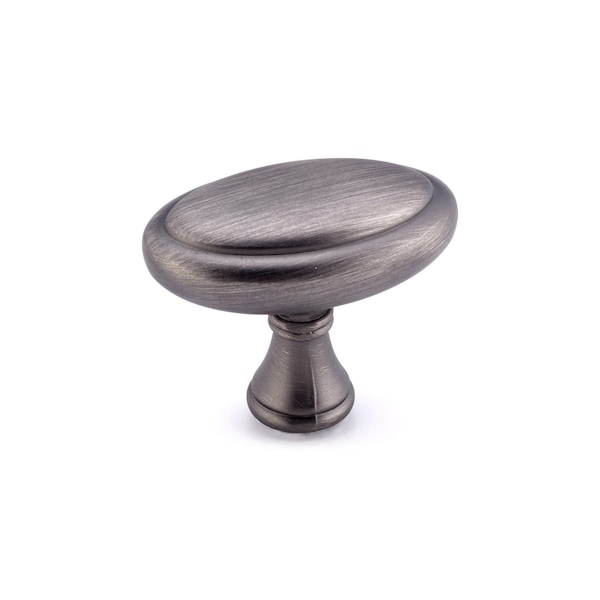 Richelieu 1 9/16 in. X 15/16 in. (40 mm x 24 mm) Antique Nickel Traditional Metal Cabinet Knob - BP79040143