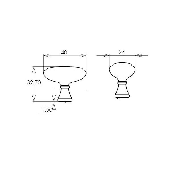 Richelieu 1 9/16 in. X 15/16 in. (40 mm x 24 mm) Antique Nickel Traditional Metal Cabinet Knob - BP79040143