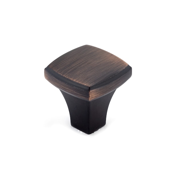 Richelieu 1 1/4 in. X 1 1/4 in. (32 mm x 32 mm) Brushed Oil-Rubbed Bronze Transitional Metal Cabinet Knob - BP78535BORB