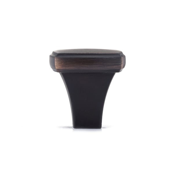 Richelieu 1 1/4 in. X 1 1/4 in. (32 mm x 32 mm) Brushed Oil-Rubbed Bronze Transitional Metal Cabinet Knob - BP78535BORB
