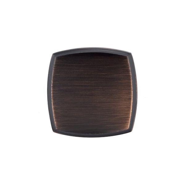 Richelieu 1 1/4 in. X 1 1/4 in. (32 mm x 32 mm) Brushed Oil-Rubbed Bronze Transitional Metal Cabinet Knob - BP78535BORB