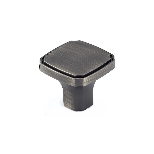 Richelieu 1 3/8 in. X 1 3/8 in. (35 mm x 35 mm) Antique Nickel Transitional Metal Cabinet Knob - BP77035143