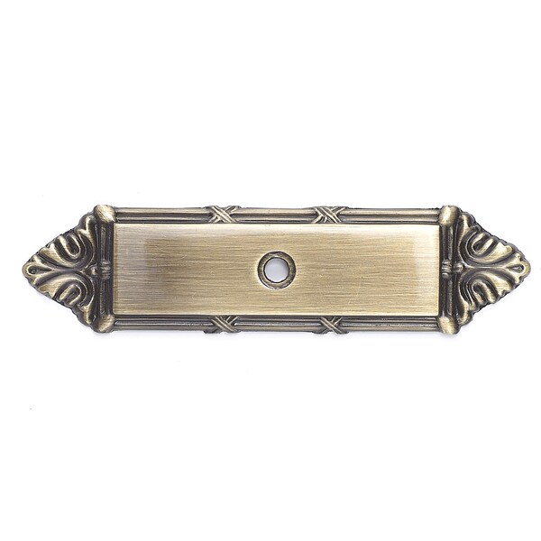 Richelieu 4 3/16 in (106 mm) x 1 3/32 in (27.5 mm) Antique English Traditional Backplate for Knob - BP82908AE