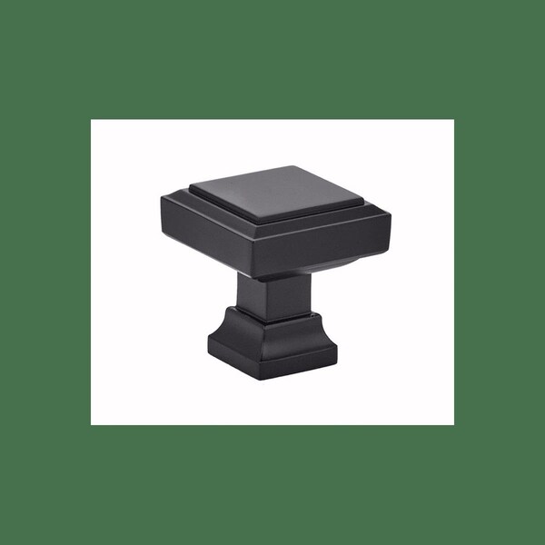 Patioplus 1.25 in. Geometric Square Cabinet Knob, Flat Black - PA3236573