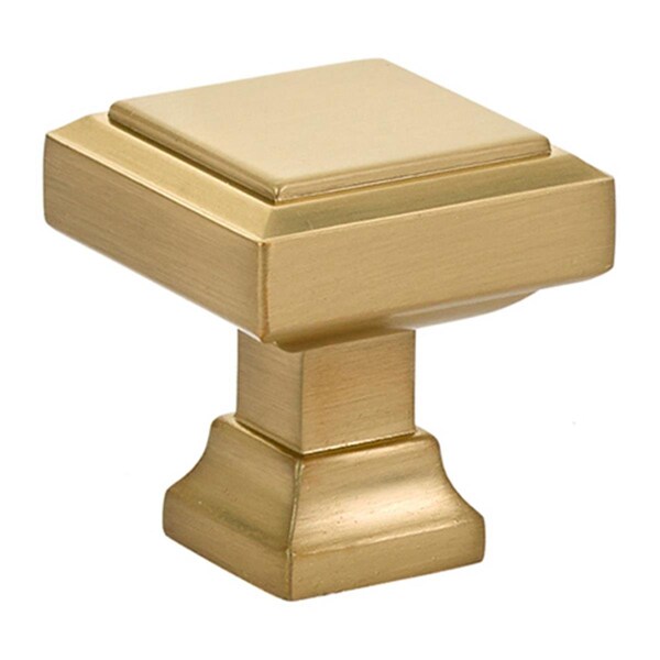 Kd Mobiliario 1.25 in. Geometric Square Cabinet Knob, Satin Brass - KD2006807