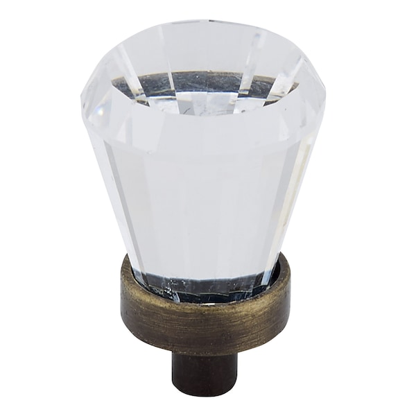 Richelieu 3/4 in (19 mm) Clear, Antique English Traditional Metal, Swarovski Crystal  Cabinet Knob - BP276AE11