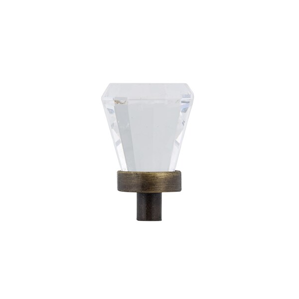 Richelieu 3/4 in (19 mm) Clear, Antique English Traditional Metal, Swarovski Crystal  Cabinet Knob - BP276AE11
