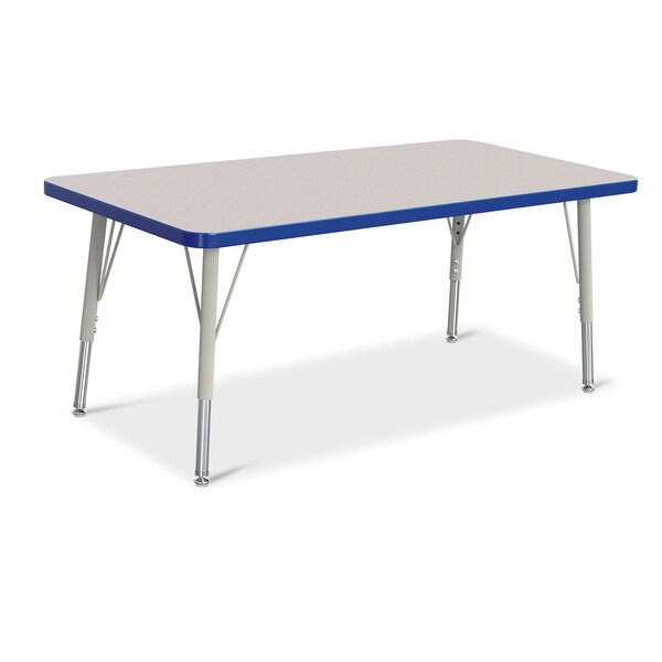 Jonti-Craft Berries Rectangle Activity Table, 24 in. x 48 in., E-height, Freckled Gray/Blue/Gray - 6403JCE003