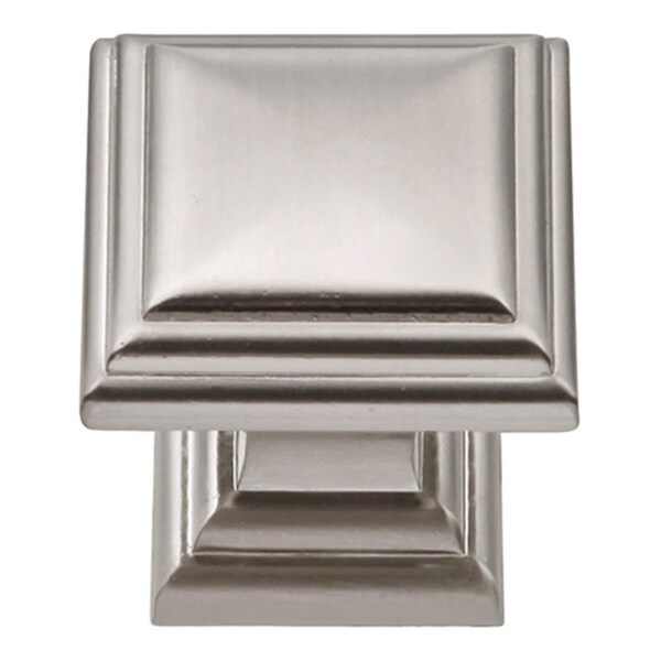 Hd Belwith Knob- 1.12 in. Square Satin Nickel - BWHH74554 SN