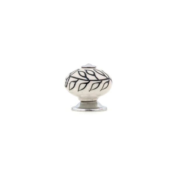 Richelieu 1 9/16 in (40 mm) Almond, Black, Chrome Eclectic Cabinet Knob - BP6347401404090
