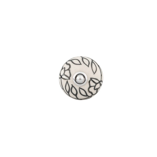 Richelieu 1 9/16 in (40 mm) Almond, Black, Chrome Eclectic Cabinet Knob - BP6347401404090