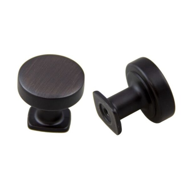 Crown 1-1/4" Diameter Round Flat Top Cabinet Knob Oil Rubbed Bronze Finish - CHK121810B