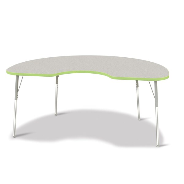 Jonti-Craft Berries Kidney Activity Table, 48 in. x 72 in., A-height, Freckled Gray/Key Lime/Gray - 6423JCA130